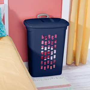 Set di 2 Cesti Portabiancheria Bianchi in Plastica con Ruote, Soluzione Comoda e Pratica per la Tua Casa - Product Image 1