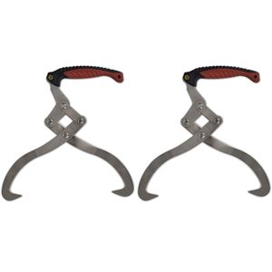 Set di 2 Pinze per Legna con Manico in TPR per Caminetti e Accessori - Product Image 1