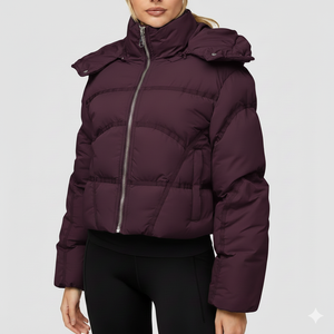 เสื้อโค้ทขนเป็ดสีทองคุณภาพดีไซส์ใหญ่สำหรับผู้หญิง แจ็คเก็ตหนาสำหรับฤดูหนาวพร้อมฮู้ดขนสัตว์ - Product Image 6