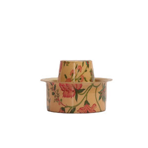 Juego de Tazas de Café Dabara de Latón Pintadas a Mano de Primera Calidad, Taza y Platillo de Café con Filtro del Sur de la India con Motivo Floral Esmaltado - Product Image 1