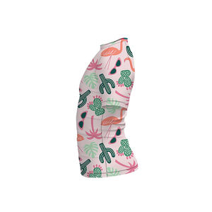 Custom Sublimated <b>Men</b> Short Sleeve Rash Guard Pink Flamingo Printed Compression Shirt UPF 50+ <b>Swim</b> Beachwear Quick Dry - Product Image 4