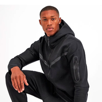 Chándal Informal de Invierno Personalizado, Diseño Sólido, Corte Regular, con Capucha, 100% Algodón, Sudadera para Hombre, Forro Polar, Transpirable, Diseño 2 en 1