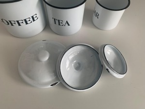 White Metal Coffee Tea Sugar Containers Ideal for Kitchen Tea Shop Cafe Restaurant Storage Durable Metal Body For Long Lasting - Product Image 2