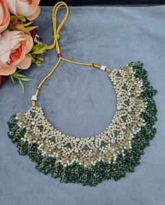 Heavy Choker Necklace With Earrings & Mang Tika Traditional Bridal <b>Wedding</b> <b>Accessories</b> Set for Women Ethnic Jewellery Wholesaler - Product Image 2