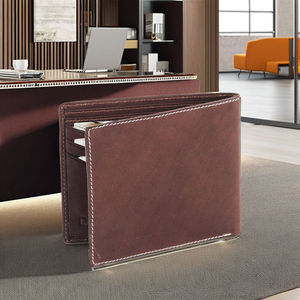 Cartera Larga de Cuero Genuino 100% de Alta Calidad, la Más Vendida, para Hombre, Delgada, con Bloqueo RFID, Multifuncional, de Fabricante Indio - Product Image 1