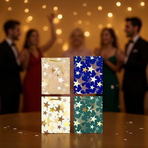 Borsa Regalo ILAN 26x32x10cm con Design a Stelle per Feste - Product Image 3