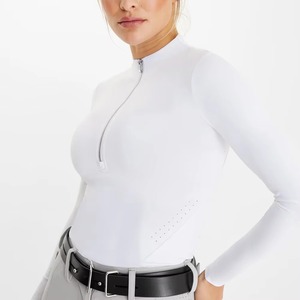 Chemise de base à manches longues pour femme, respirante, de haute qualité, nouvelle arrivée, couleur personnalisée, coupe ajustée, pour la compétition d'équitation - Product Image 3