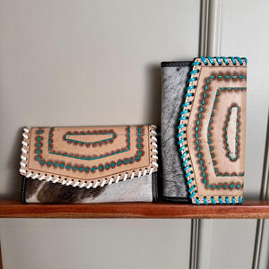 คลัทช์ขนาดเล็กสำหรับผู้หญิง, สินค้ามาใหม่กระเป๋าหนังวัวแท้ใบเล็กแกะสลักมือเครื่องมือใช้งานได้หลากหลายแฟชั่นสวมใส่สบายใหม่ - Product Image 2