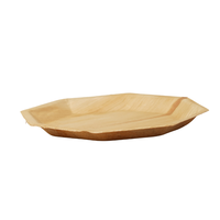 Assiettes octogonales écologiques jetables en feuille d'arec, vaisselle octogonale géométrique biodégradable en feuille de palmier, plateaux de service en gros