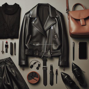 PrimeCraft Veste en cuir Manteau de luxe pour femme de qualité avec fermeture éclair en cuir de vachette véritable Sélections noir marron et beige - Product Image 3