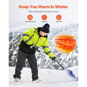 High Visibility Reflective Safety Jacket Comfortable XL <b>Waterproof</b> <b>Winter</b> Hoodie Pockets Work Construction <b>Coat</b> for Men <b>Women</b> - Product Image 5