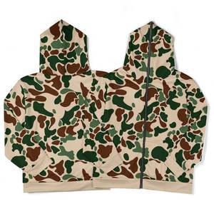 Sudadera con capucha unisex personalizada de camuflaje rosa con cremallera completa, corte holgado, chaqueta deportiva con capucha, sudadera informal estilo streetwear para parejas - Product Image 5