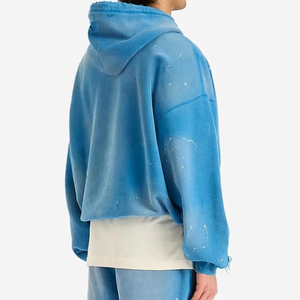 Nueva Sudadera con Capucha Personalizada al por Mayor - Alta Calidad, 100% Algodón, Gruesa, de Secado Rápido, Estilo Vintage Desgastado, Lavado Ácido para Hombre - Product Image 1