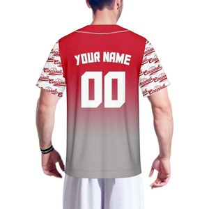 Maillot de baseball personnalisé à sublimation avec design dégradé, vêtements d'équipe sportive, manches courtes, boutons, uniforme de baseball - Product Image 4