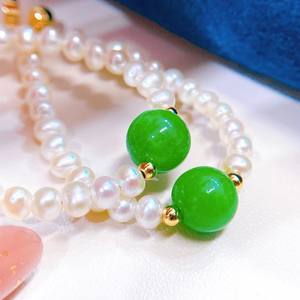 Aretes Vintage de Plata S925 con Perlas de Agua Dulce de 4-5 mm y Diseño de Círculo Grande, Collares de Moda con Cuentas, Joyería - Product Image 1