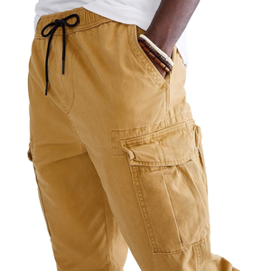 Mens Aero Cargo Jogger Pants Midweight Straight Mid Waist Medium Wash 100% Organic Cotton Multi Pocket Casual Sportswear - Product Image 2