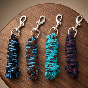 Cuerda de algodón de dos tonos con logotipo personalizado y cierre metálico, diseño trenzado en varios colores, cuerda resistente para caballos. - Product Image 5