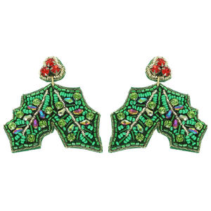 Pendientes colgantes de mariposa con cuentas verdes y perlas de imitación, joyería de fiesta bohemia chapada en oro para mujer - Product Image 4