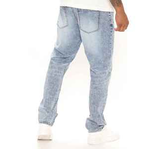 Jeans droits brodés personnalisés 100 % haute qualité pour hommes – Pantalon en denim délavé uni tendance pour le streetwear - Product Image 6