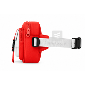 Sac banane personnalisé Delta Sigma Theta, rouge et blanc, style décontracté, logo brodé et poche zippée, pour femme, vêtements grecs. - Product Image 3