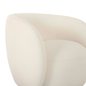 Modern Beige Upholstered Ball <b>Chair</b> with Rounded Curved Arms - Product Image 3