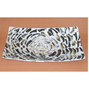 Mosaïque de verre noir motif « Mop » pour vaisselle et napperons, taille 40x20cm - Product Image 1