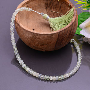 Natural Prehnite Green Faceted Rondelle Shape Beads 4x4 to 5x5 mm 8 Inches Gemstone Beads Strand for Creative Jewelry Making - Product Image 4