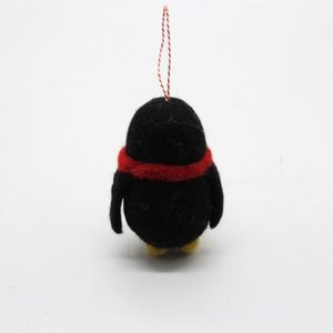 Cute <b>Wool</b> Penguin Christmas Ornament With Red Scarf And Snowflake Design - Product Image 2