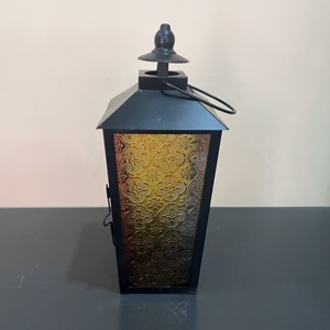 Vintage Black Metal Tapered Lantern Glass Decorative Candle Handmade Artisan Design for Ramadan <b>Eid</b> Wedding Home Table Decor - Product Image 6