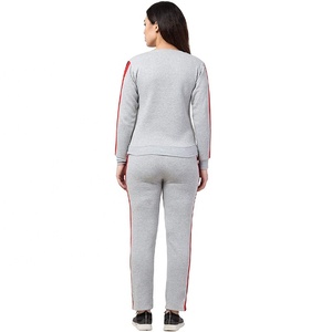 Sudadera ajustada con cuello redondo personalizada de alta calidad para mujer, Sudadera con capucha, chándal de lana de algodón, conjunto de chándal de moda liso - Product Image 3