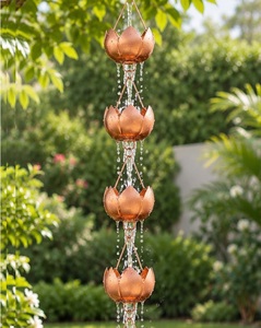 Chaîne de pluie décorative en cuivre pour gouttières, décoration extérieure de jardin, descente de pluie, chaîne de pluie en aluminium, vente en gros - Product Image 1
