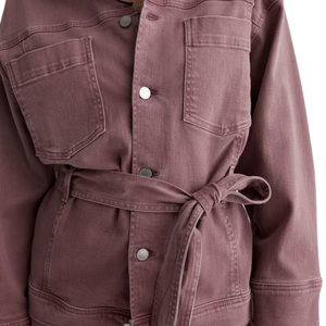 Women's Workwear <b>Denim</b> Cropped Jacket Industrial Style ELEGANT Washed Autumn Winter Pocket <b>Coat</b> Wholesale OEM ODM Manufacturing - Product Image 5