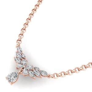 REYES - Collar Delicado de Alta Calidad en Oro Sólido de 14K con Corte de Pera y Moissanita de 4.25 Quilates, Regalo de Boda de Lujo, Joyería Fina - Product Image 2