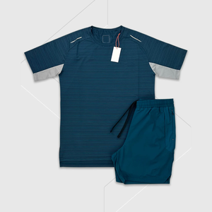 Ensemble de pyjama en coton uni pour homme, col rond, manches courtes, shorts, taille élastique, vêtements décontractés d'été, légers et respirants - Product Image 2
