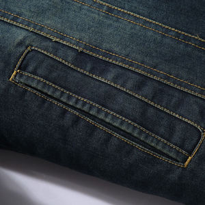 Veste en jean légère pour homme, coupe slim, déchirée, col montant, imprimée, respirante, collection automne 2026 - Product Image 4