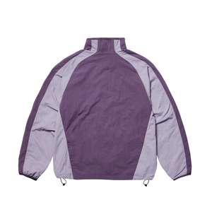 <b>Men's</b> <b>Purple</b> Color Blocking Track <b>Suit</b> Set Stand Collar Zipper Jacket and Pants Breathable Polyester Autumn Wear Windbreaker - Product Image 2