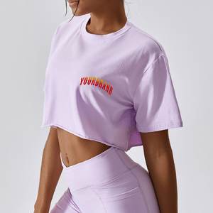 T-shirt court d'été 100 % coton pour femme grande taille, personnalisable avec logo, respirant, séchage rapide, écologique, sexy, vierge - Product Image 3