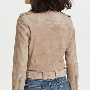 Veste en cuir suédé véritable pour femmes de haute qualité, fabriquée par des fabricants professionnels de vestes en cuir suédé - Product Image 2
