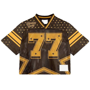 Camiseta de Fútbol Gótica Y2K Personalizada para Hombre, Oversize, de Malla, con Cuello en V, Estampado Digital, Estilo Urbano, Vintage, Retro, Transpirable - Product Image 2