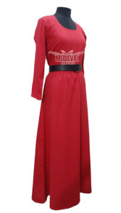 Tunique médiévale rouge en coton à manches longues avec ceinture en cuir, costume de Viking, reconstitution historique, chevalier guerrier et Halloween - Product Image 6