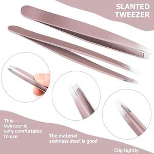 9 pinces à épiler de précision en acier inoxydable à pointe inclinée pour sourcils, poils incarnés et points noirs - Écologiques, à pointe fine et aiguisée - Product Image 5