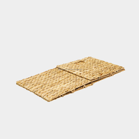 CAVIANA Panier de rangement pliable en fibre végétale de jacinthe d'eau, écologique, de haute qualité, design cube carré, marron/marron clair, pour la maison