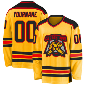 Maillots de hockey sur glace pour hommes sur mesure, 100 % polyester, respirants, anti-humidité, impression par sublimation, personnalisation complète de l'équipe, OEM - Product Image 4