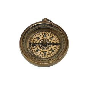 Classic Seafarer Brass Nautical <b>Compass</b> with Leather Pouch <b>Antique</b> Navigation Instrument for Hiking and Camping Trips - Product Image 1