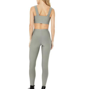 Conjunto Deportivo para Mujer, Top sin Mangas, Shorts de Cintura Alta, Diseño Fruncido, Elástico en 4 Direcciones, Secado Rápido, Ecológico, para Yoga y Gimnasio - Product Image 5