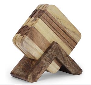 Collection de dessous-de-verre en marbre naturel et bois massif, dessous-de-verre décoratifs pour tasses à café, thé, vin, accessoires de table de luxe - Product Image 5