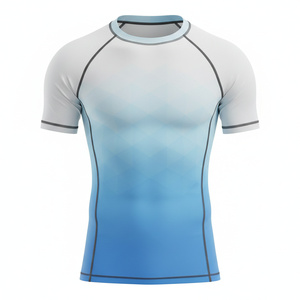 เสื้อรัดกล้ามเนื้อสำหรับฝึกซ้อม MMA BJJ ยิวยิตสู คุณภาพพรีเมียม ราคาขายส่ง RTS แบบสั่งทำพิเศษ ลายพิมพ์ซับลิเมชั่น AI-RG-23 - Product Image 1