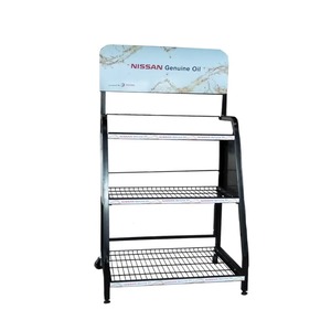 Heavy Duty Casual <b>Wire</b> Basket Display <b>Rack</b> with Easy Assembly 3 <b>Shelves</b> Self-adhesive Installation for Indoor Retail Storage - Product Image 3