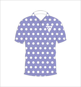 Camisa Polo para Hombre, Color Lavanda con Puntos Blancos, Sublimación Personalizada, Manga Corta, Verano, Casual, Transpirable, Ligera, para Golf - Product Image 4