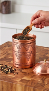 Handcrafted Copper Spices <b>Jar</b> In Antique Tinned Finished Perfect <b>For</b> Elegant Seasoning <b>Storage</b> And Unique <b>Kitchen</b> Decor - Product Image 4